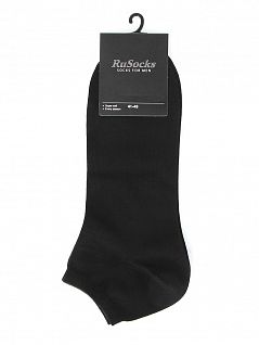 Комплект из 10 пар мужских тонких носков их хлопка черного цвета "RuSocks" М-2212